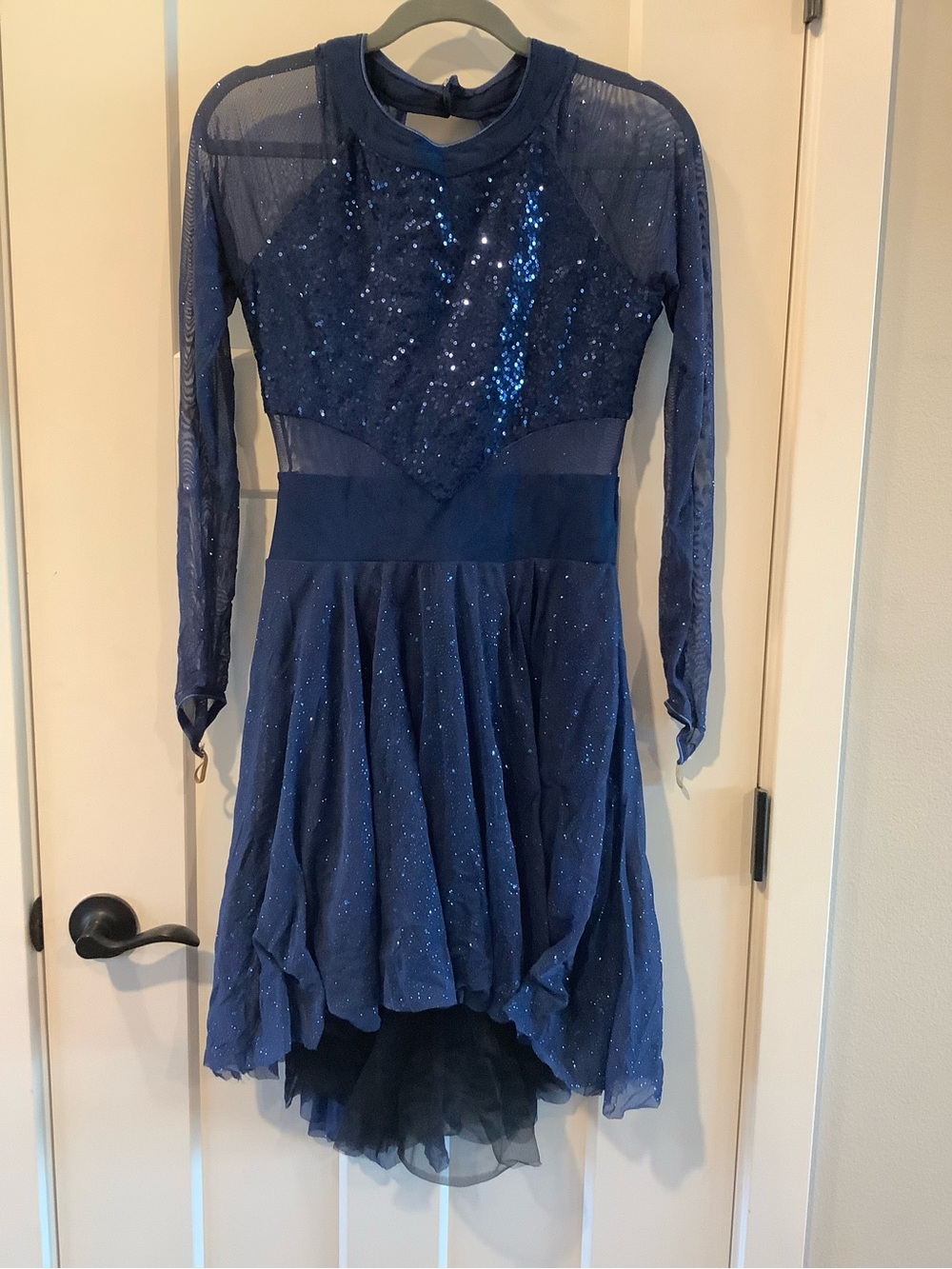Revolution Navy Blue Sequin Mesh Dance Costume